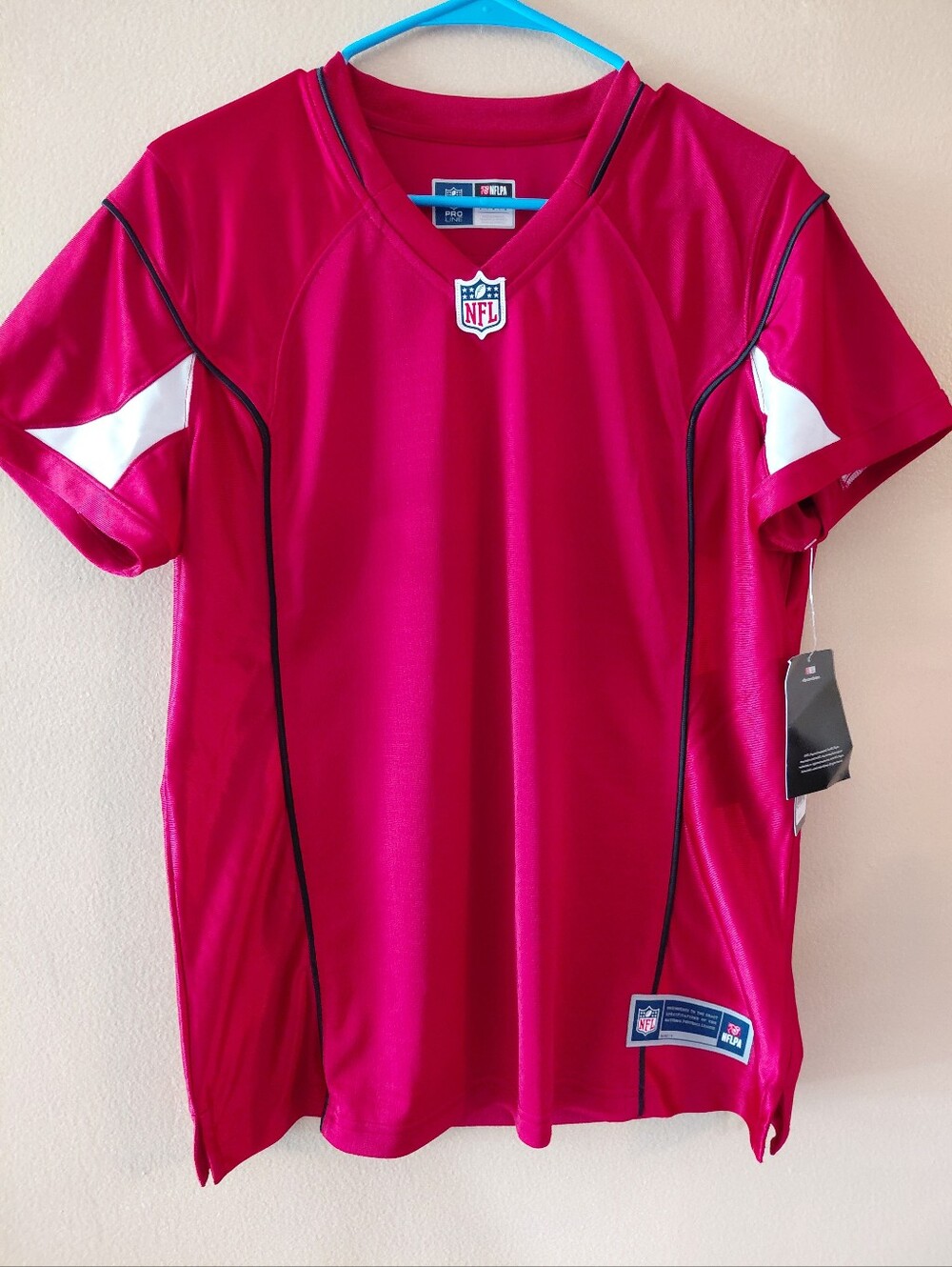 NFL Arizona Cardinals Proline Jersey Magenta-Red White Accents Wm size M- L NWT